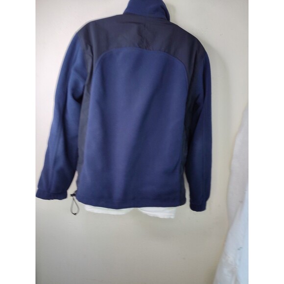 LL Bean Men's Jacket Sz M/L Navy Blue Reversible Utility Pocket Zipper Workwear - Picture 8 of 12